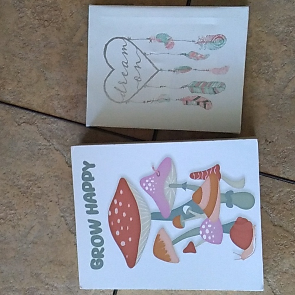 Dreamcatcher & Whimsical Mushroom Canvas Art Set